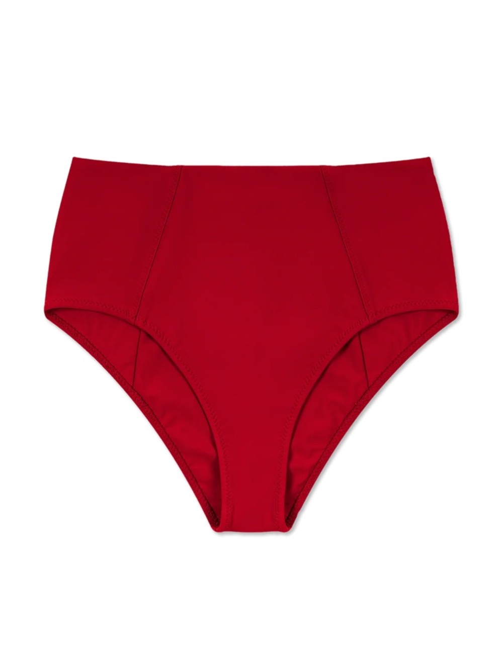 Galamaar Red High Waisted Bikini Bottoms Tummy Control Updated Retro XL